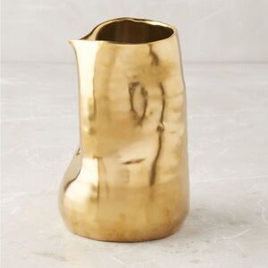 Anthropologie Gold Ceramic vase